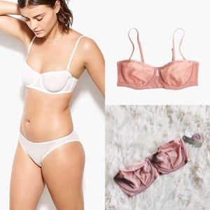 NWT Jcrew Balconette Bra Mauve point d’esprit -34D